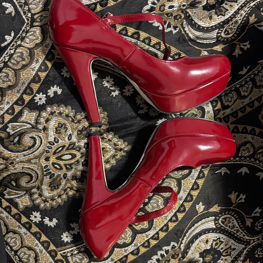 Madden Girl Glossy Red Heels